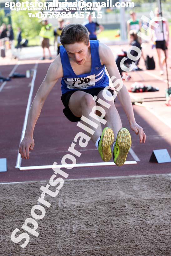 Mens under-17s long jump, 2019 North Eastern Track and Field Champs., Middlesbrough. Photo:  David T. Hewitson/Sports for All Pics